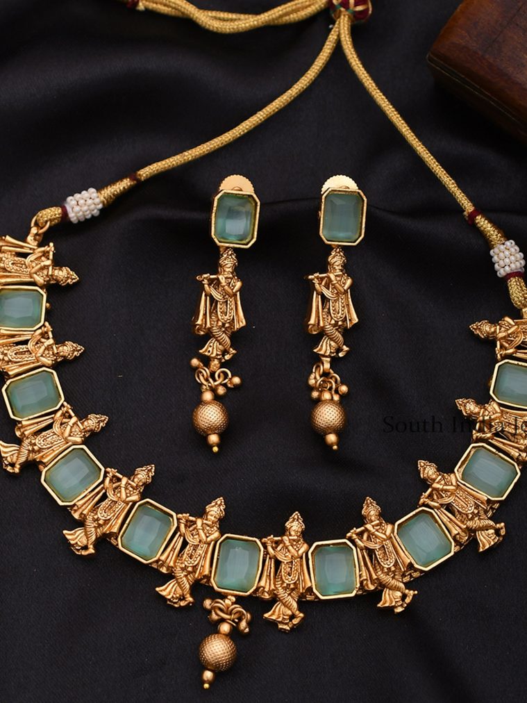 Traditional Krishna Design Necklace set