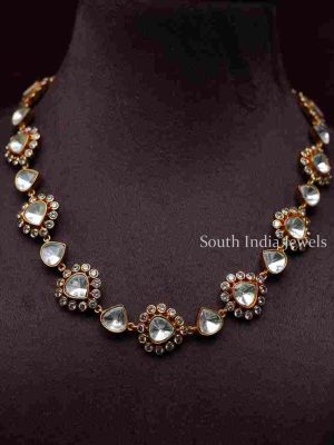 White Stone Polki Necklace Set