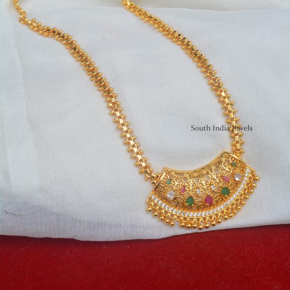 Beautiful Gold Polish Chain With Pendant