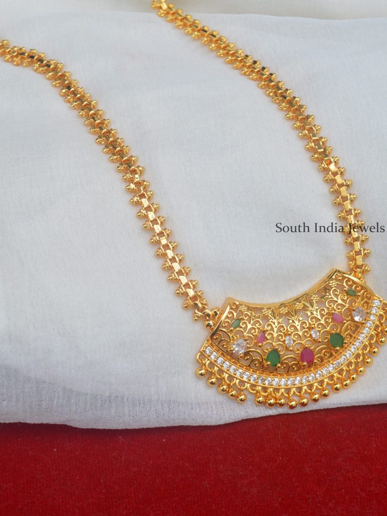 Beautiful Gold Polish Chain With Pendant