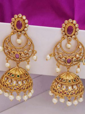 Beautiful Matt Finish Gold Jhumkas