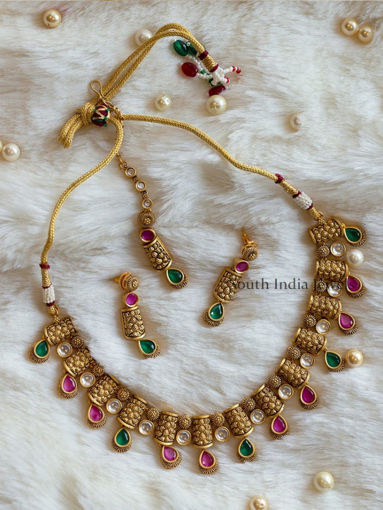 Classic Gold Toned Necklace Set