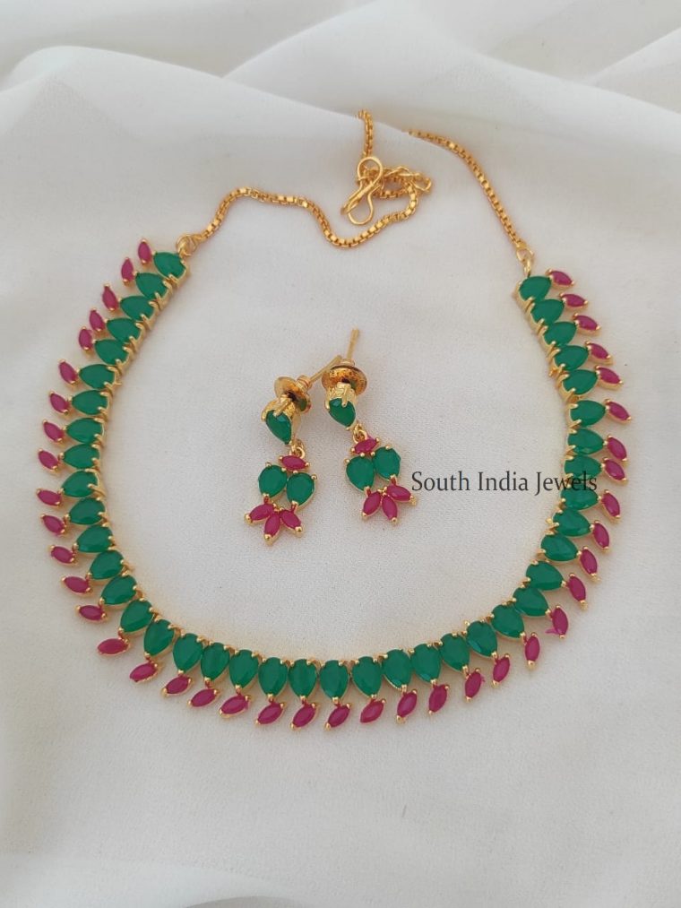 Classic Ruby Emerald Necklace