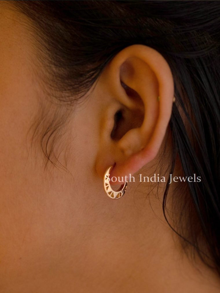 Cute And Intricate Small Gold Hoop