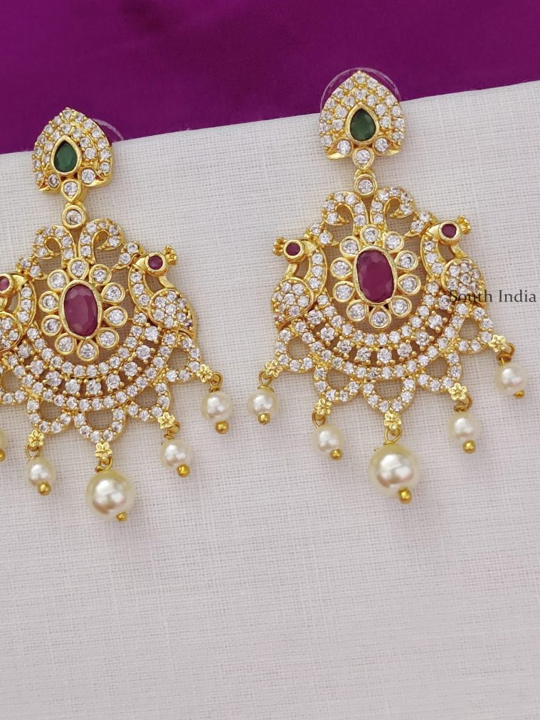 Dazzling Gold Plated Chandbali Earrings