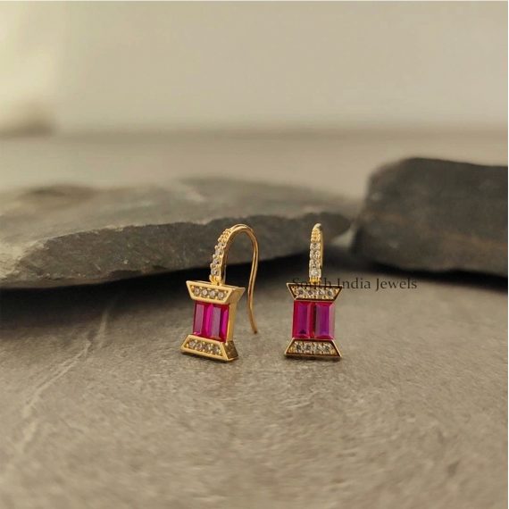 Delicate And Pretty Ruby Earrings
