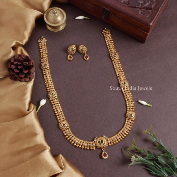 Elegant And Traditional Look Long Haram - South India Jewels