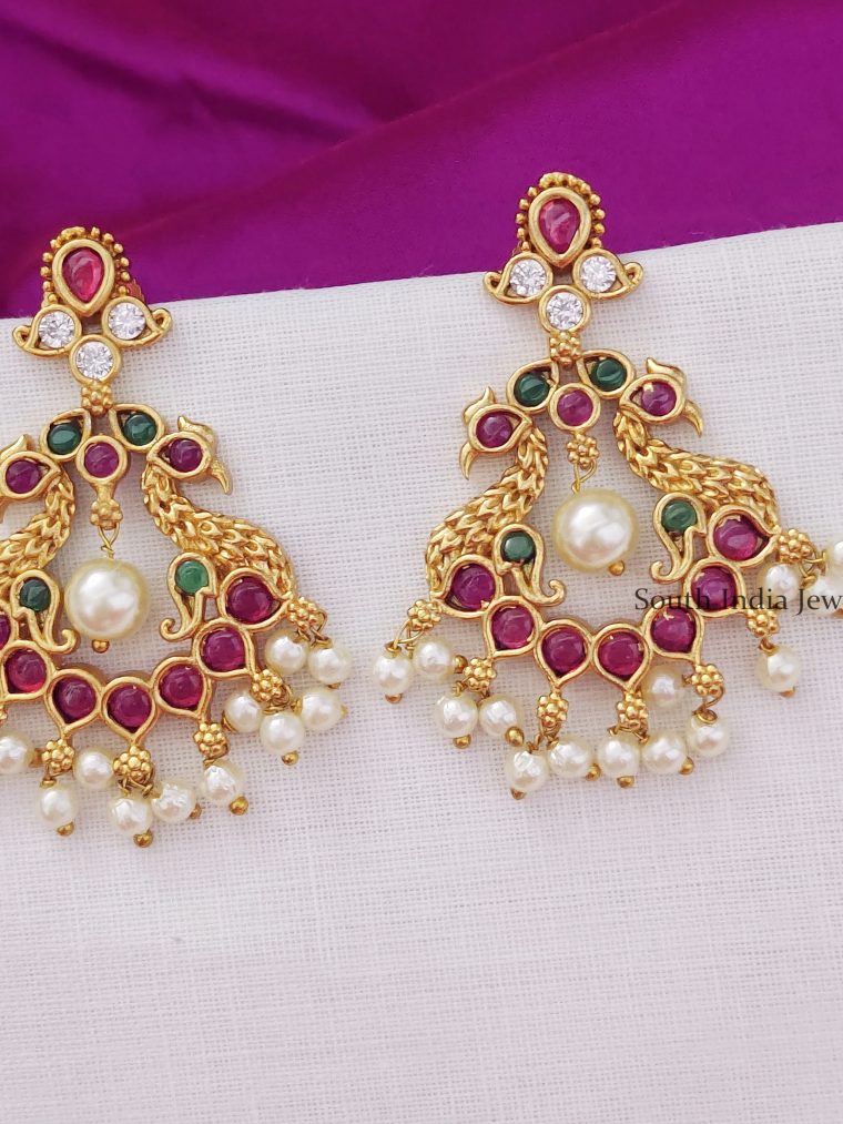 Ethnic Chandbali Peacock Design Earrings