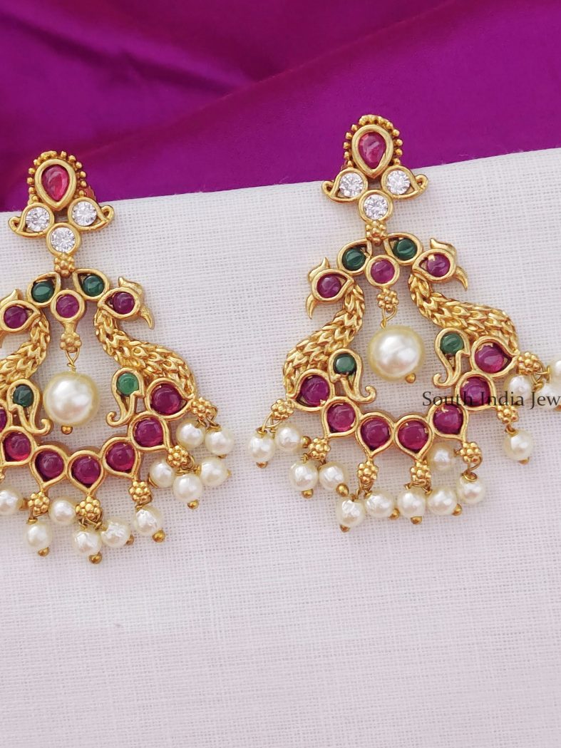 Ethnic Chandbali Peacock Design Earrings