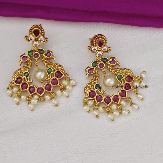 Ethnic Chandbali Peacock Design Earrings