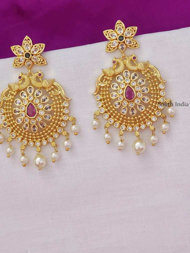 Gold Plated Beautiful Chandbali Earrings