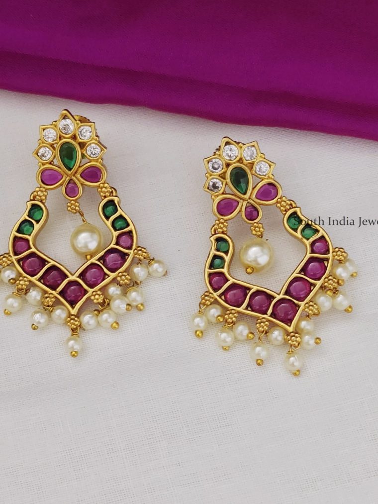 Gold Toned Kemp Chandbali Earrings