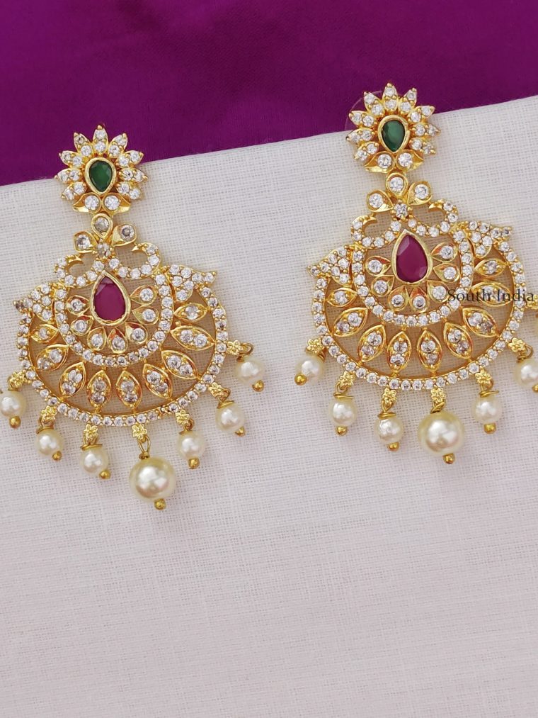 Grand CZ Chandbali Earrings