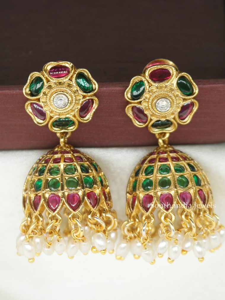 Kemp and Green Stone Jhumka