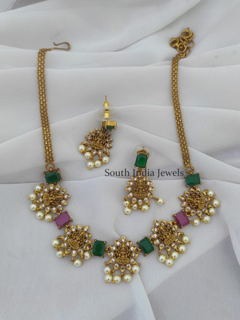 Lakshmi Red and Green Necklace