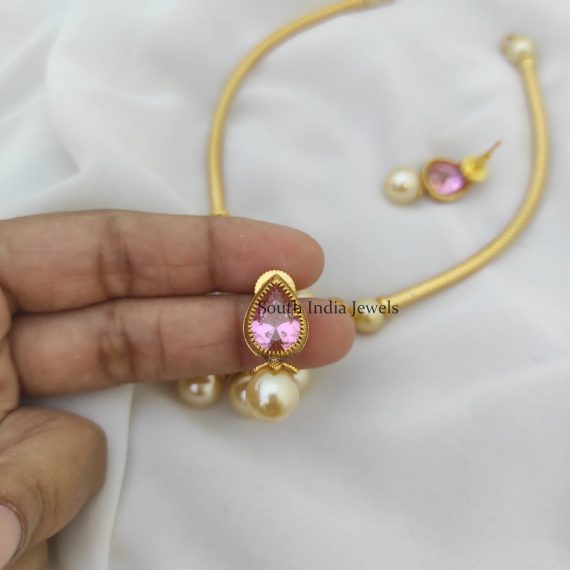 Pink Hasli Tube Necklace