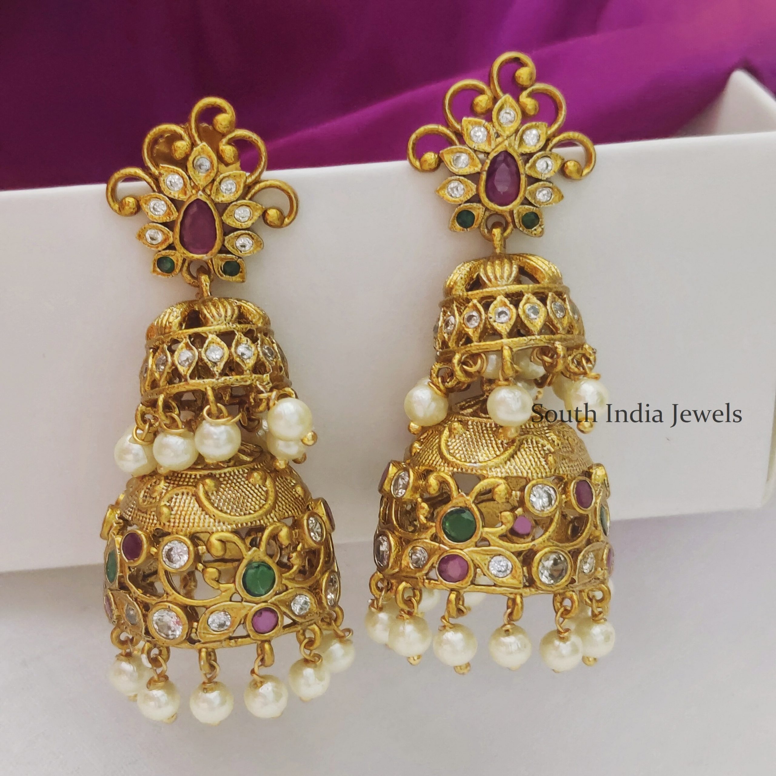Premium And Elegant Layered Jhumkas - South India Jewels