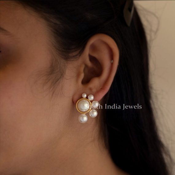 Semicircular Stunning Pearl Earrings