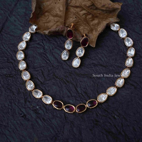 Simple & Classic Red Kundan Necklace