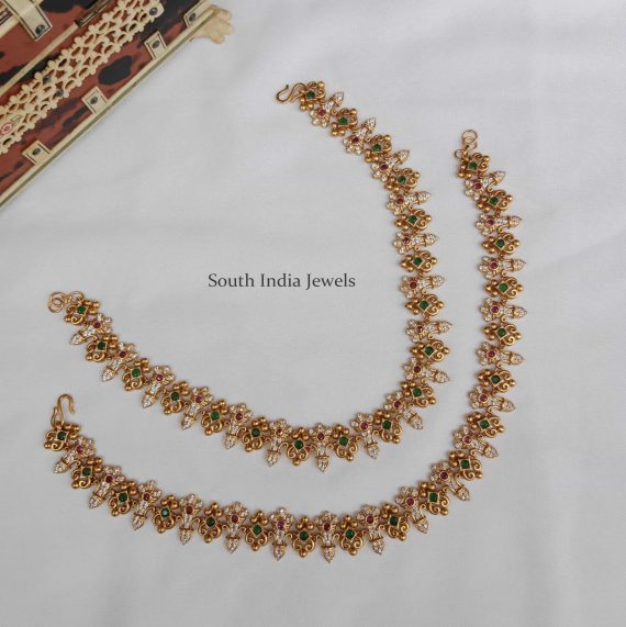 Traditional Multi Stone Anklets