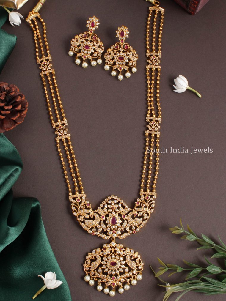 South Indian Long Necklace & Haram - [high Quality] - South India Jewels