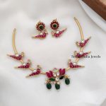 Stylish Peacock Hasli Tube Necklace