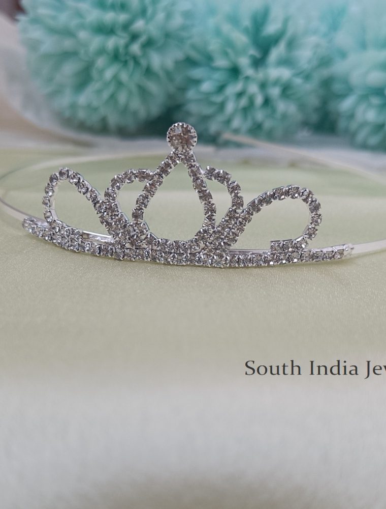 Amazing Silver Plated Stones Crown