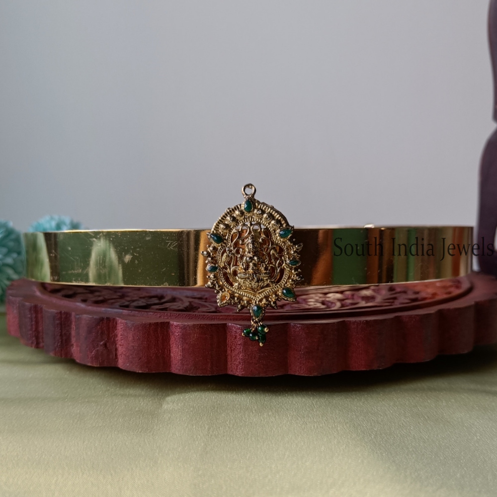 Antique Green Stone Lakshmi Design Hipbelt