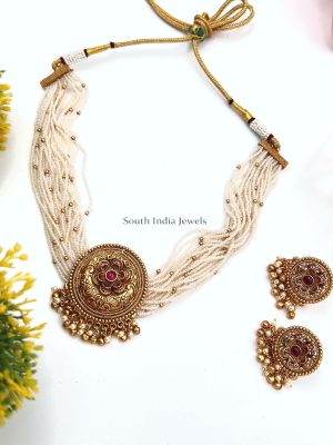 Antique Pendant Pearl Choker