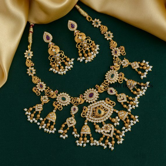 Antique Rudhu Bridal Wear Grand Necklace Set