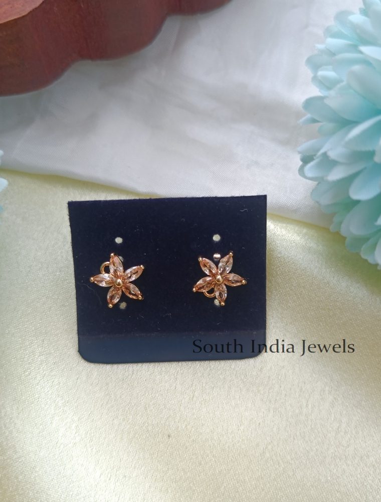 Attractive Orange Diamond Look Alike Studs