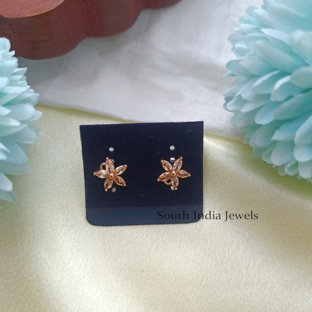 Attractive Orange Diamond Look Alike Studs