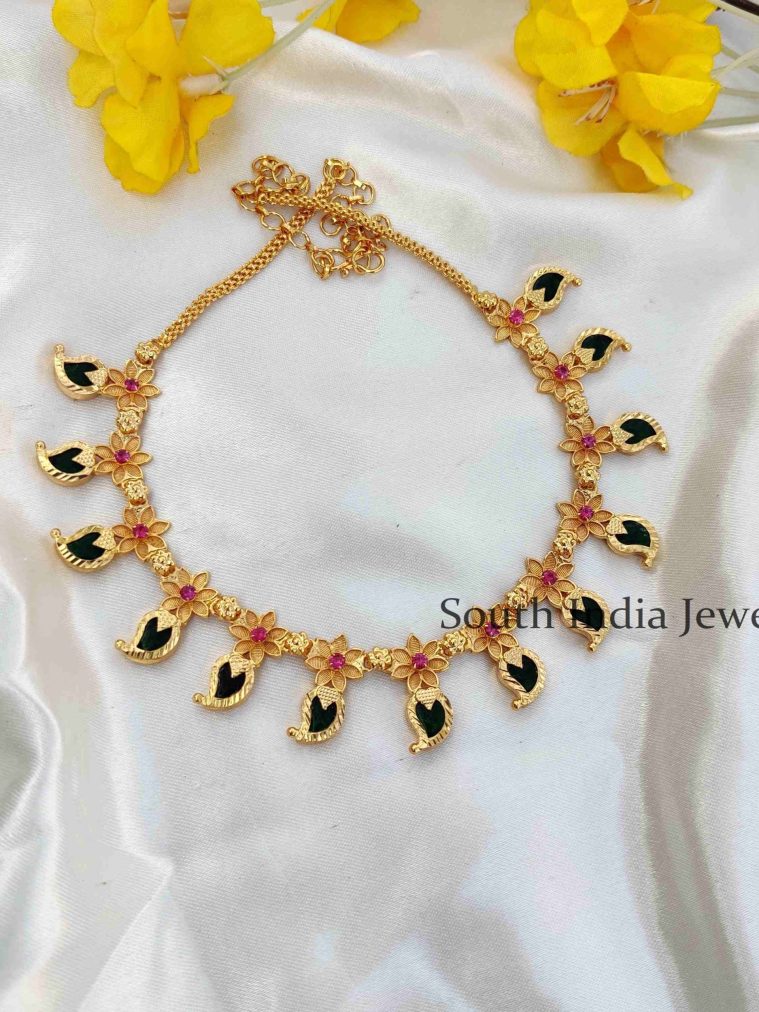 Beautiful Floral Mango design Palakka Necklace