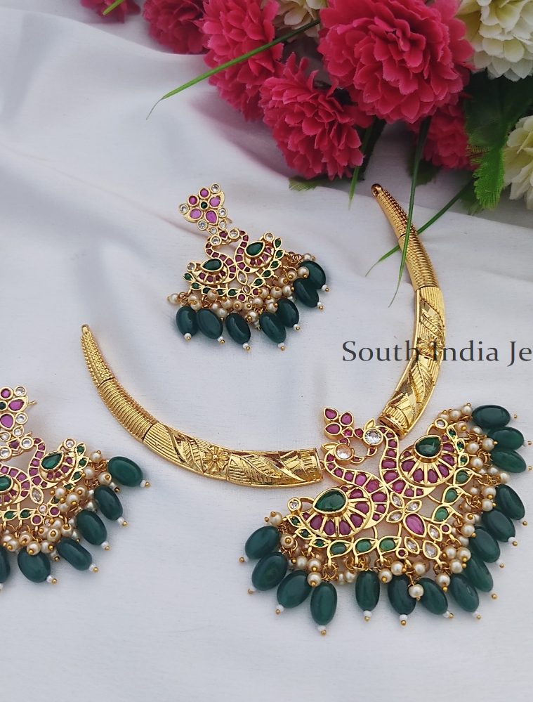 Beautiful Peacock Styled Necklace Set