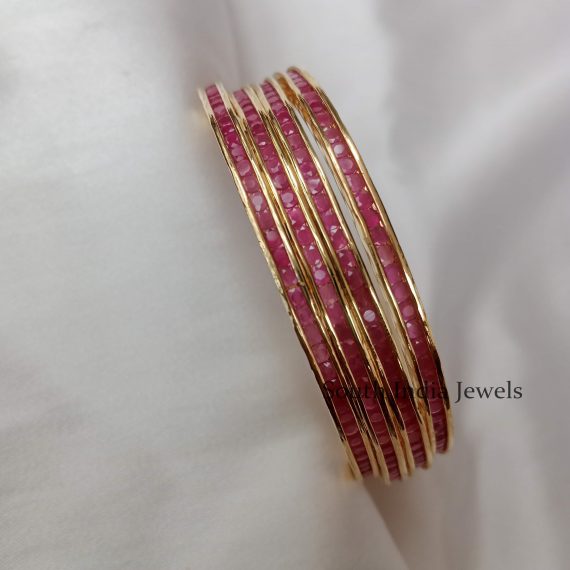 Beautiful Ruby bangles with Gold Border
