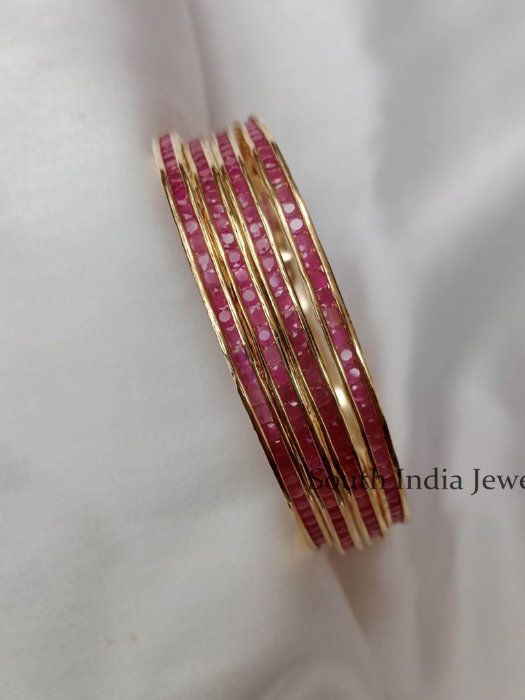 Beautiful Ruby bangles with Gold Border