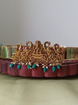 Charming Green Pearls Lakshmi Peacock Design Hipbelt