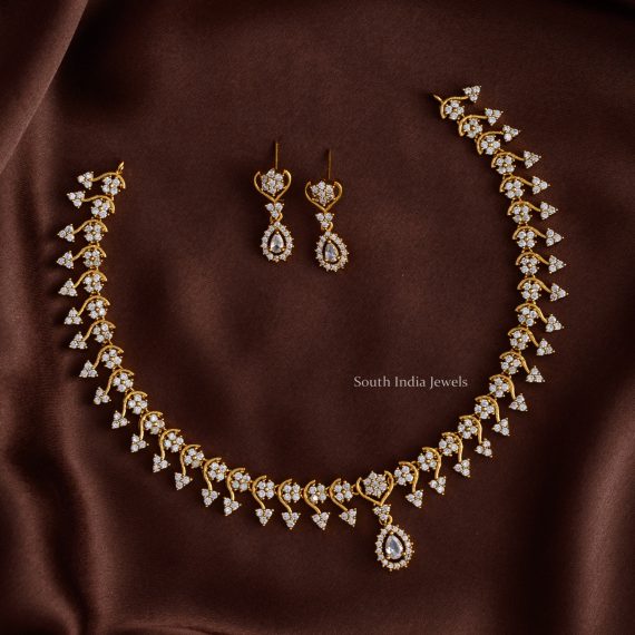 Diamond Replica Arumbu Necklace Set