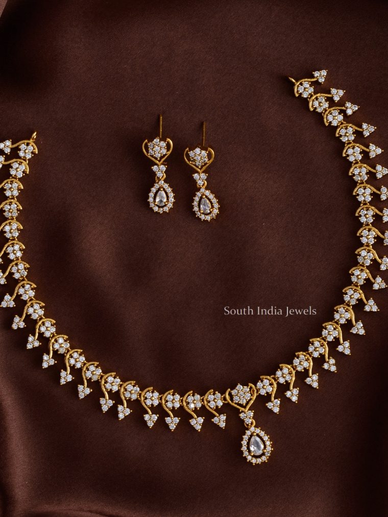 Diamond Replica Arumbu Necklace Set