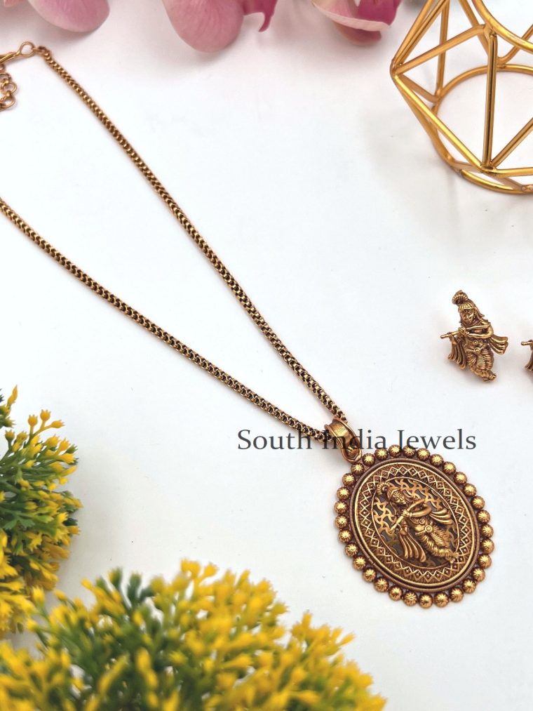 Ethnic Krishna Pendant Chain set