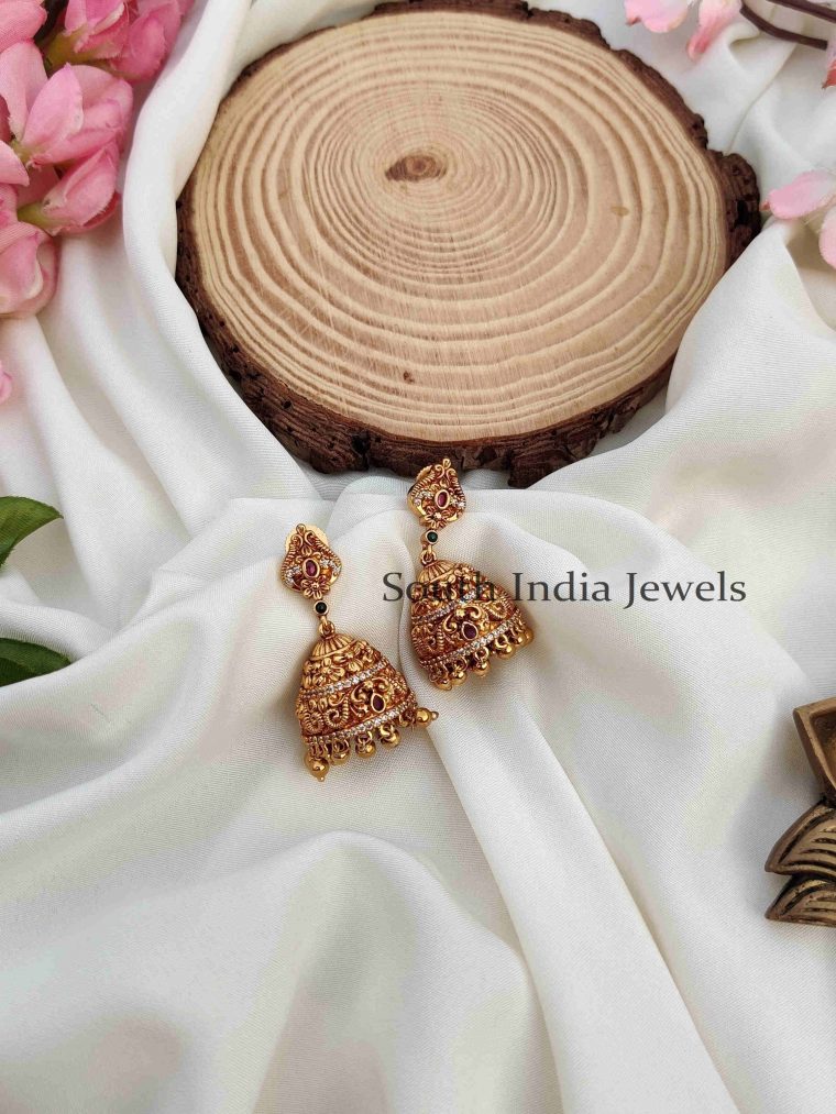 Fantastic Floral Design Antique Finish Jhumka