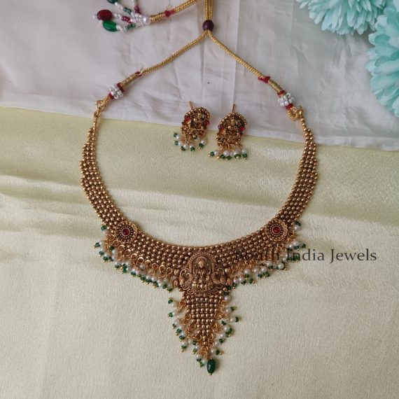 Gorgeous Lakshmi Necklace Set with Jumkas