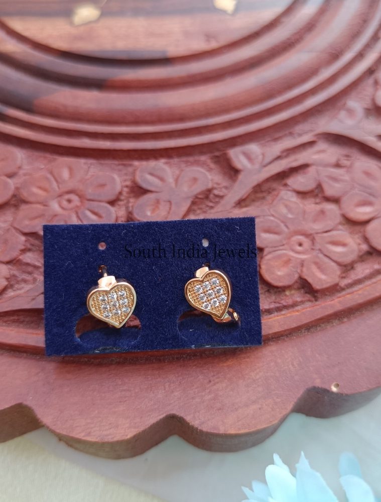 Gorgeous Rose Gold Stones Studded Earrings