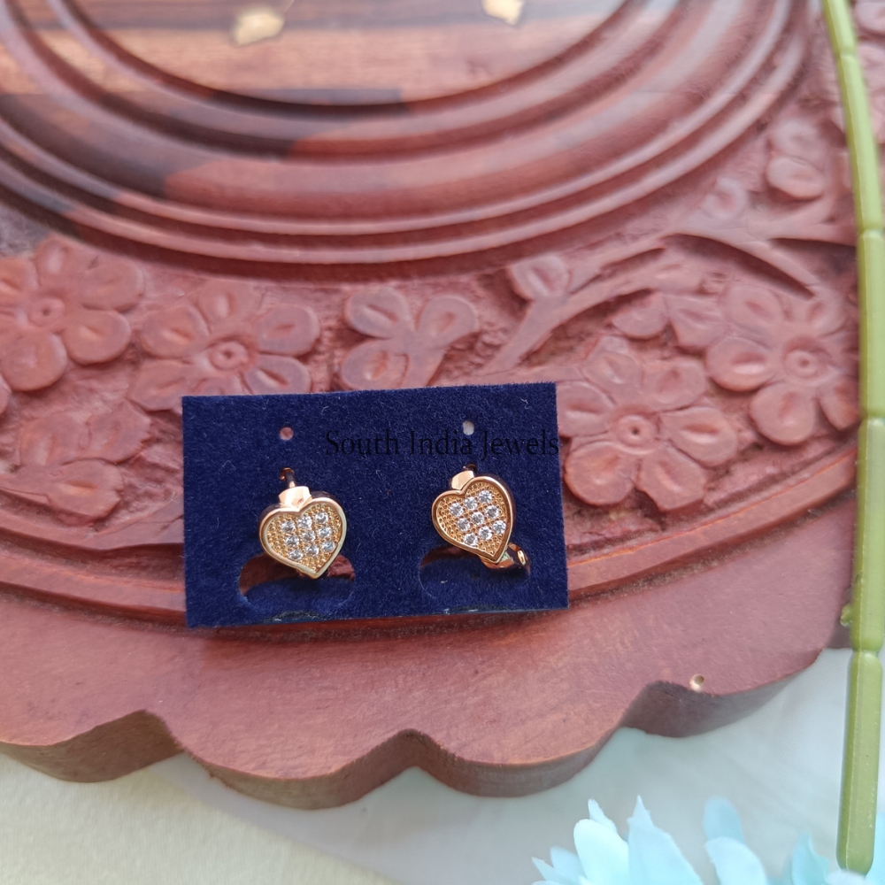 Gorgeous Rose Gold Stones Studded Earrings