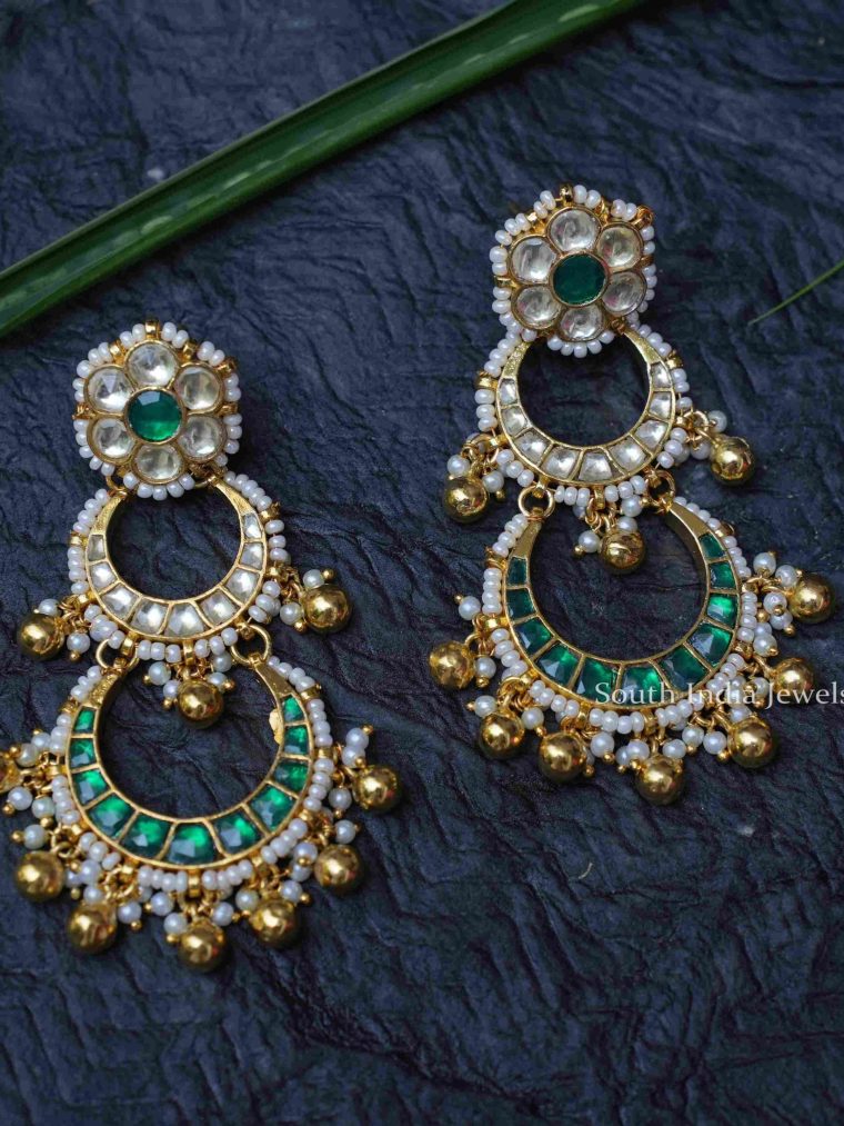 Green Chandbali Earrings