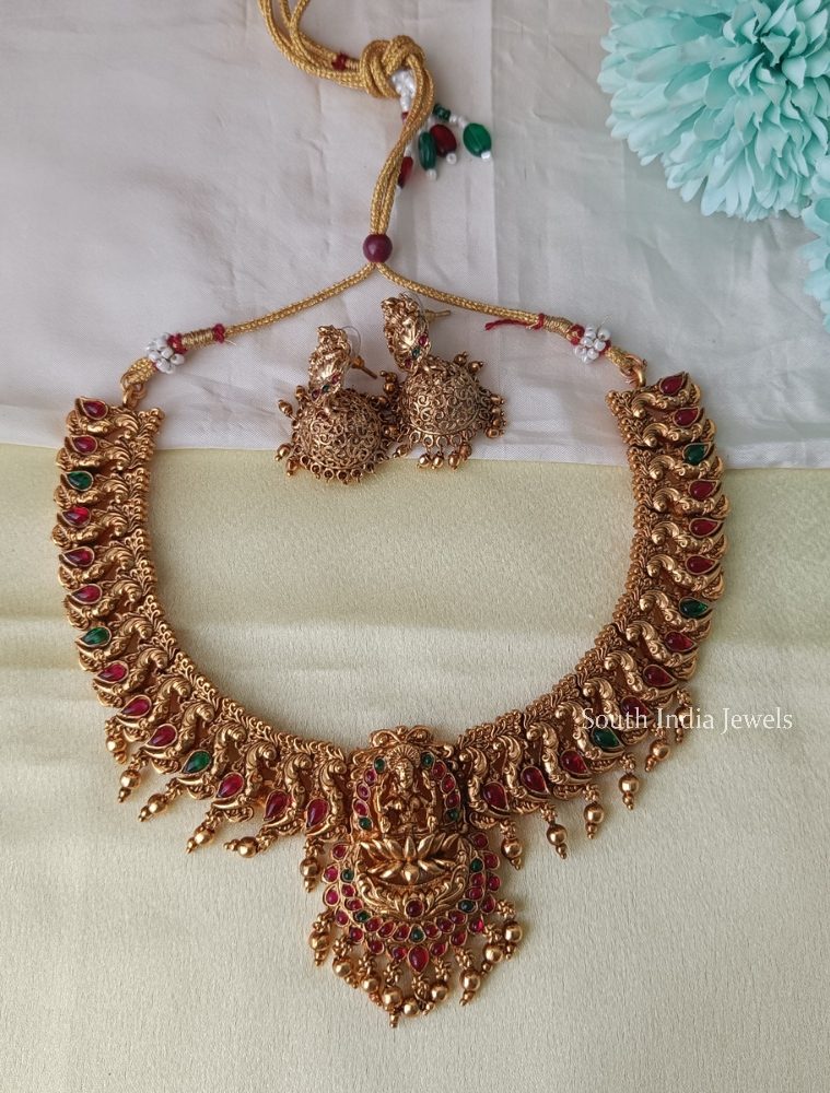 Peacock Temple Necklace Set