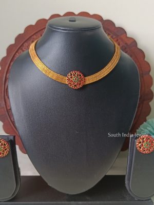 Red and Green Stone Necklace Set