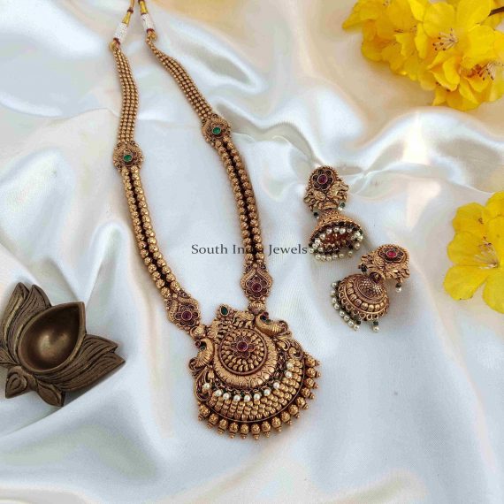 Stunning Design Dual Peacock Haram - South India Jewels