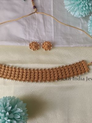 Stunning White Pearls Choker Set
