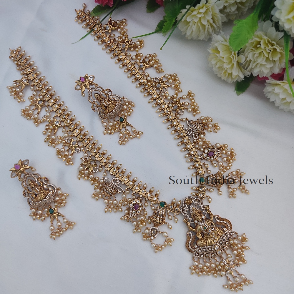 Traditional Goddess Gutta Pulasu Long Necklace Set